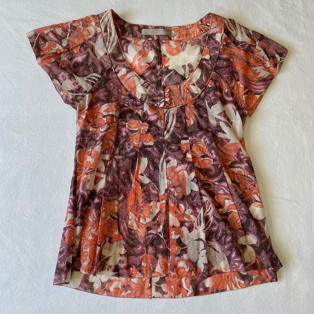 Patrick Gerard Warm Tone Floral Blouse